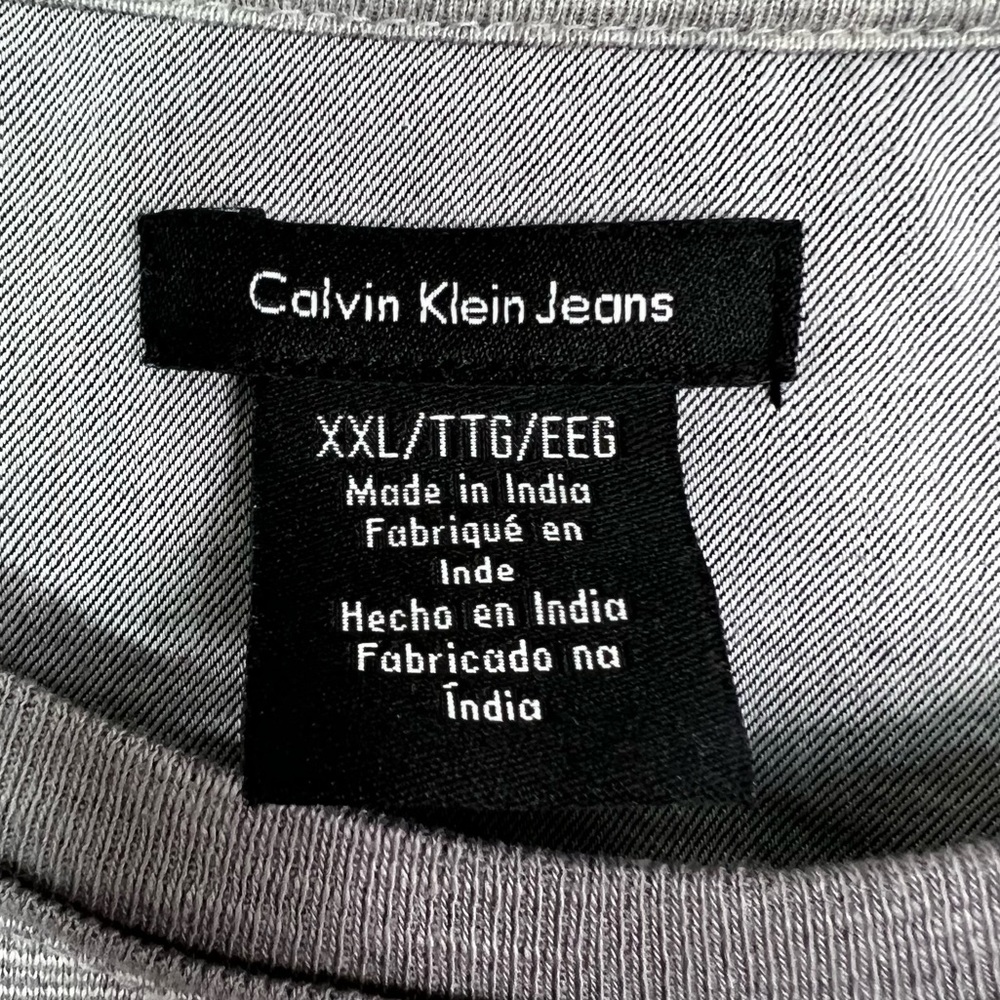 Calvin Klein Jeans Men’s Grey Crewneck Long Sleeve Tee Shirt Sz XXL - Picture 8 of 11